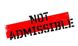 Not admissible
